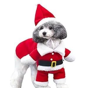 Dog Christmas Santa Hat with Scarf Xmas Costume Dress