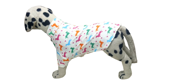 Cotton Dog Printed Shirt White  - Shirt for Dogs